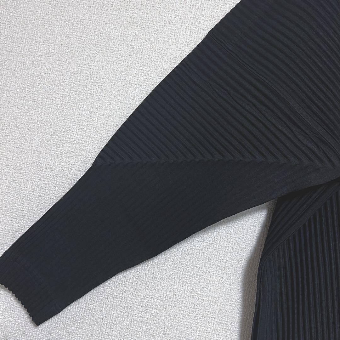 オムプリッセイッセイミヤケ　ロングコート　ロング羽織り　ブラック