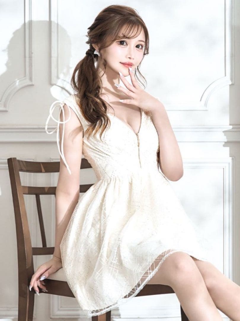 レースレイヤードノースリーブミニワンピース