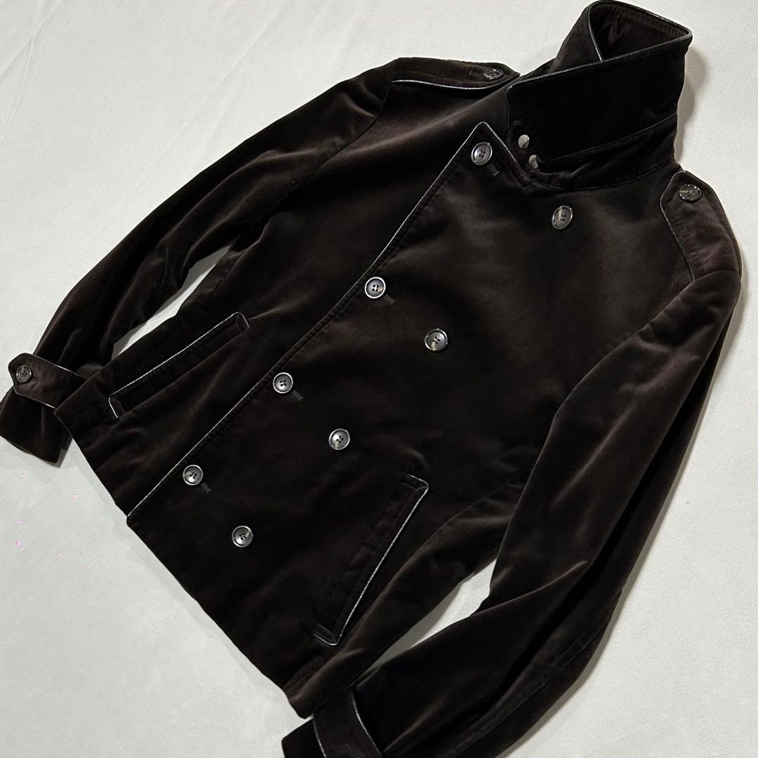 00s ベロア モーターサイクルジャケット ダブルブレスト 光沢 お兄系 ロック