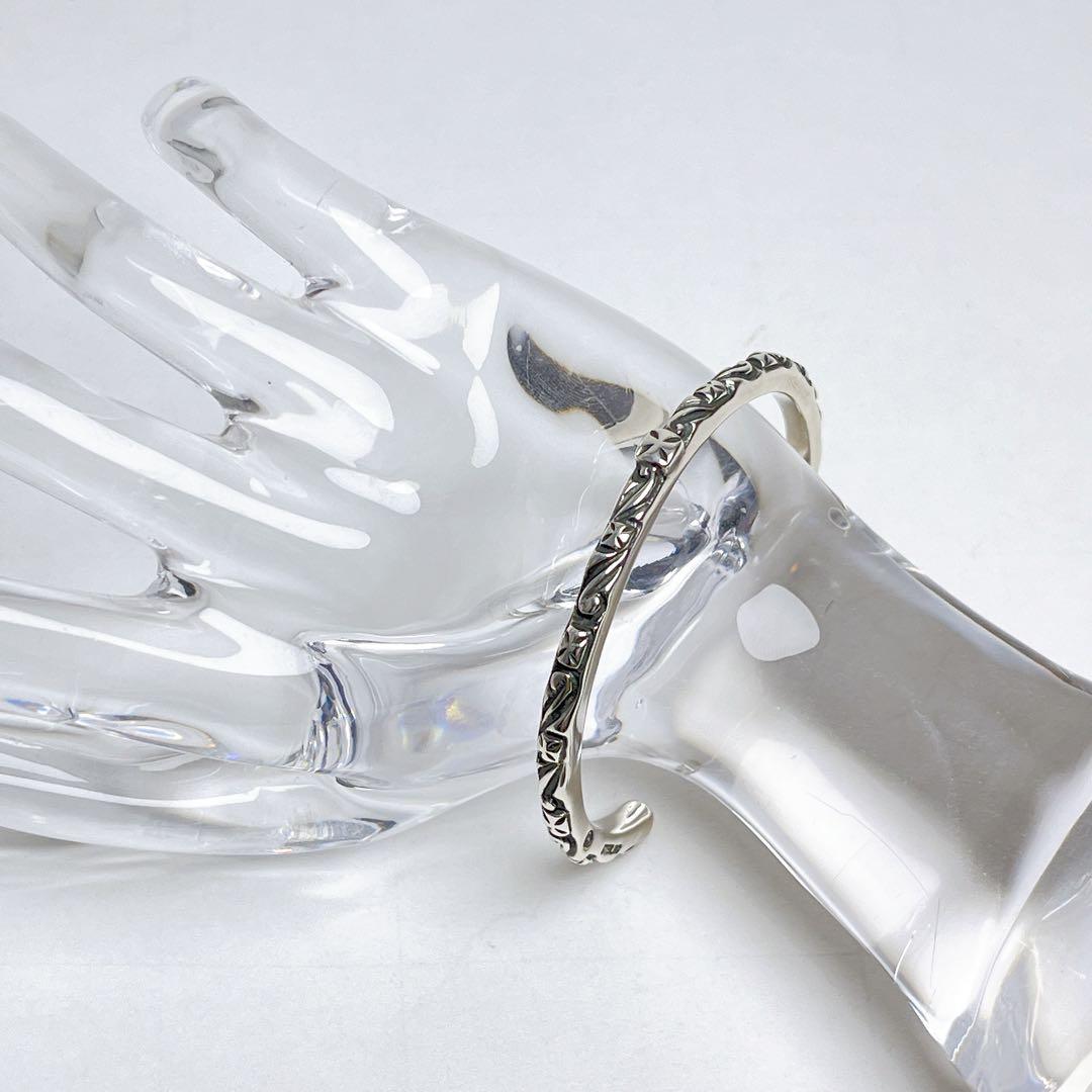 ビルウォールレザー　シンクロス　スクロール　バングル　925 XS