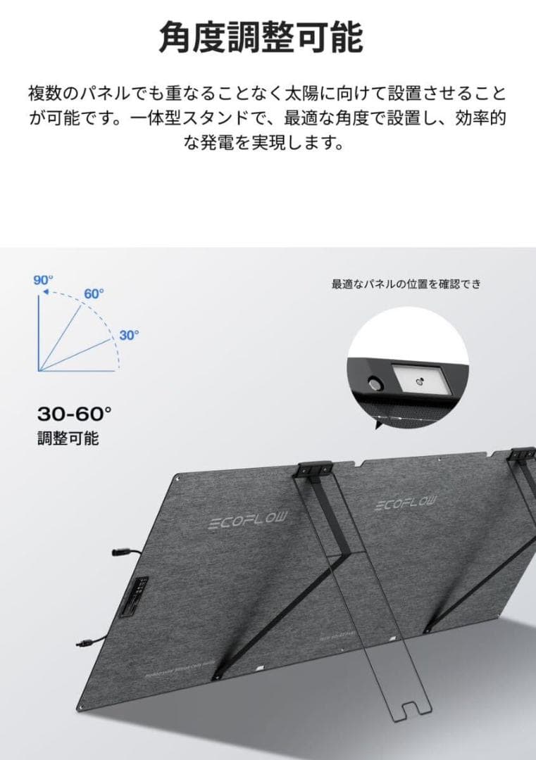 ECOFLOW 160W片面ソーラーパネル Gen2 高出力ソーラーチャージャー