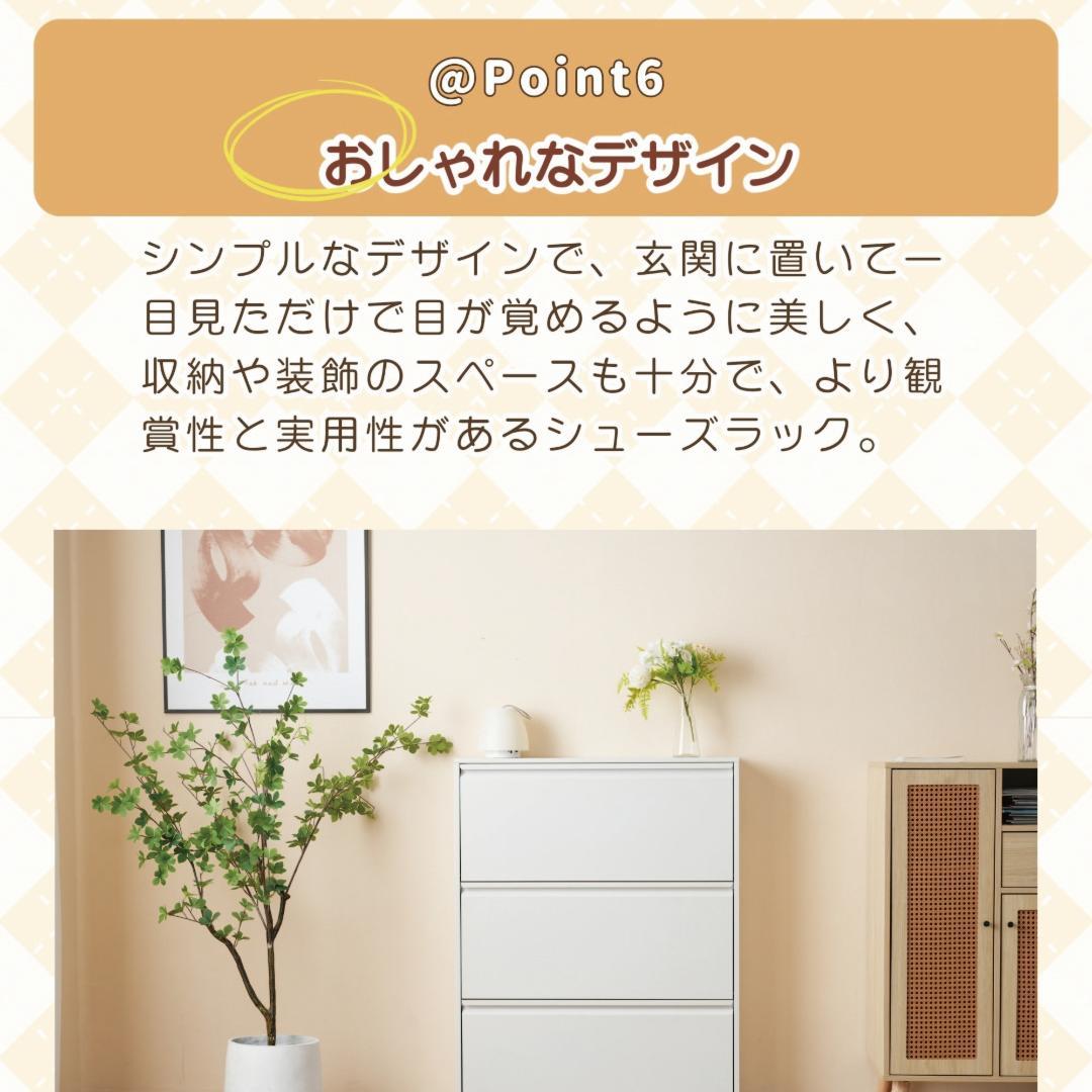 ★上西正輝★ シューズラック スリム 靴箱 シューズボックス 超薄型 3段