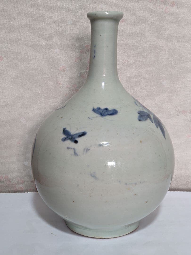 ♦江戸時代中期 古伊万里 染付花鳥文様 徳利 瓶 コレクション骨董品アンティーク