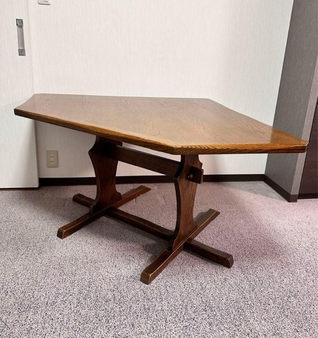 五角形 ダイニングテーブル 楔打ち アンティーク調