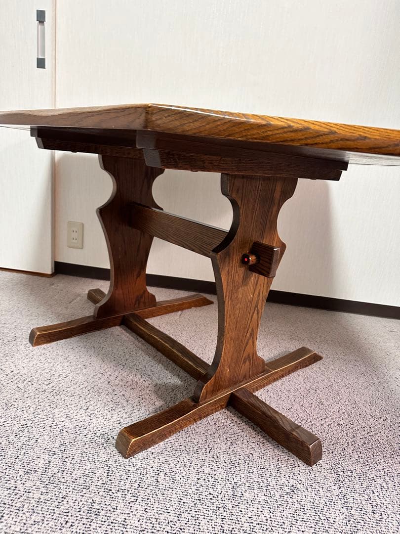 五角形 ダイニングテーブル 楔打ち アンティーク調