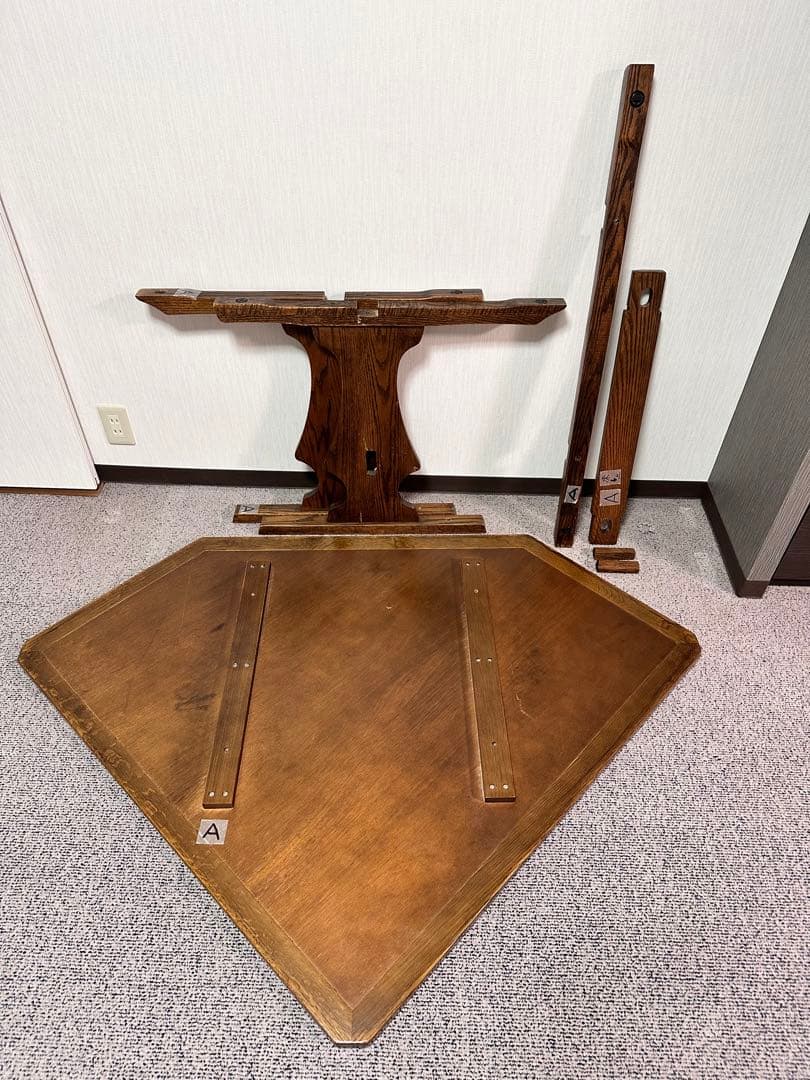 五角形 ダイニングテーブル 楔打ち アンティーク調