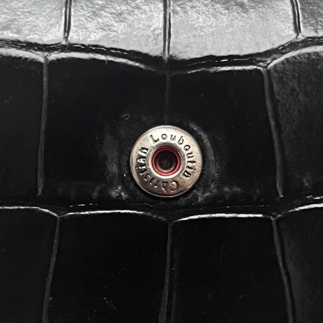 ◇箱・袋付きレア極美品◇ルブタン　パロマ　折り財布　クロコ型押し×ラバーソール