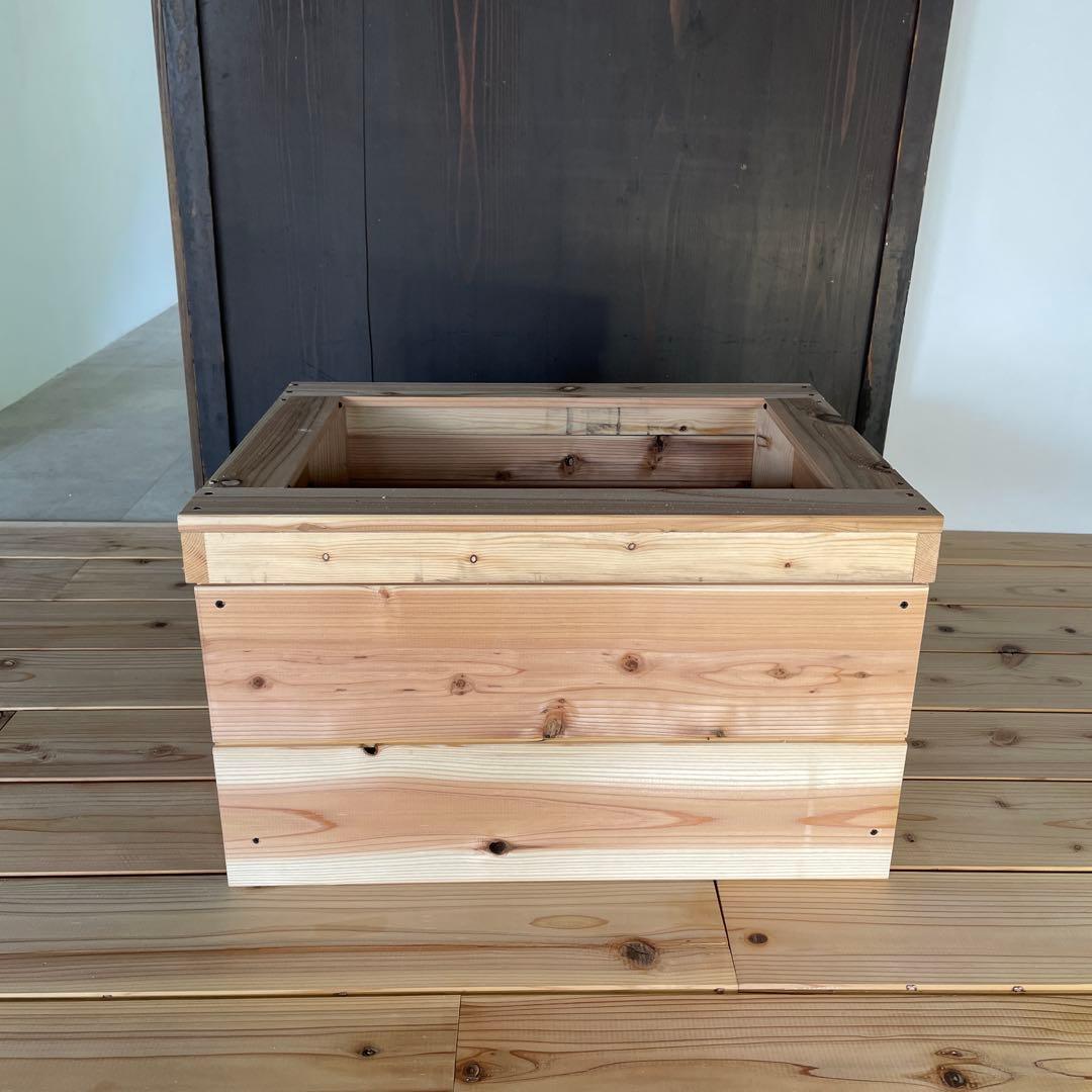 タライ 36L 木枠 低床セットメダカ 100％天然塗料 水槽 杉羽目板