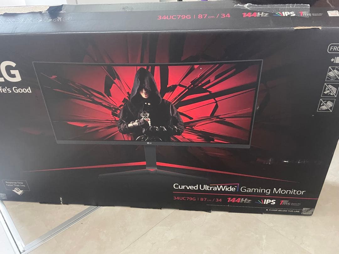 【極美品】ウルトラワイドモニター34 ゲーミング湾曲144Hz