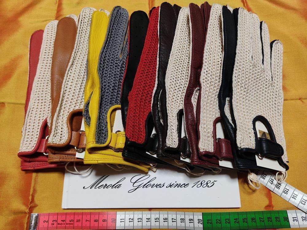 メローラ ディア赤メッシュドライビンググローブ フェラーリ別注元MEROLA