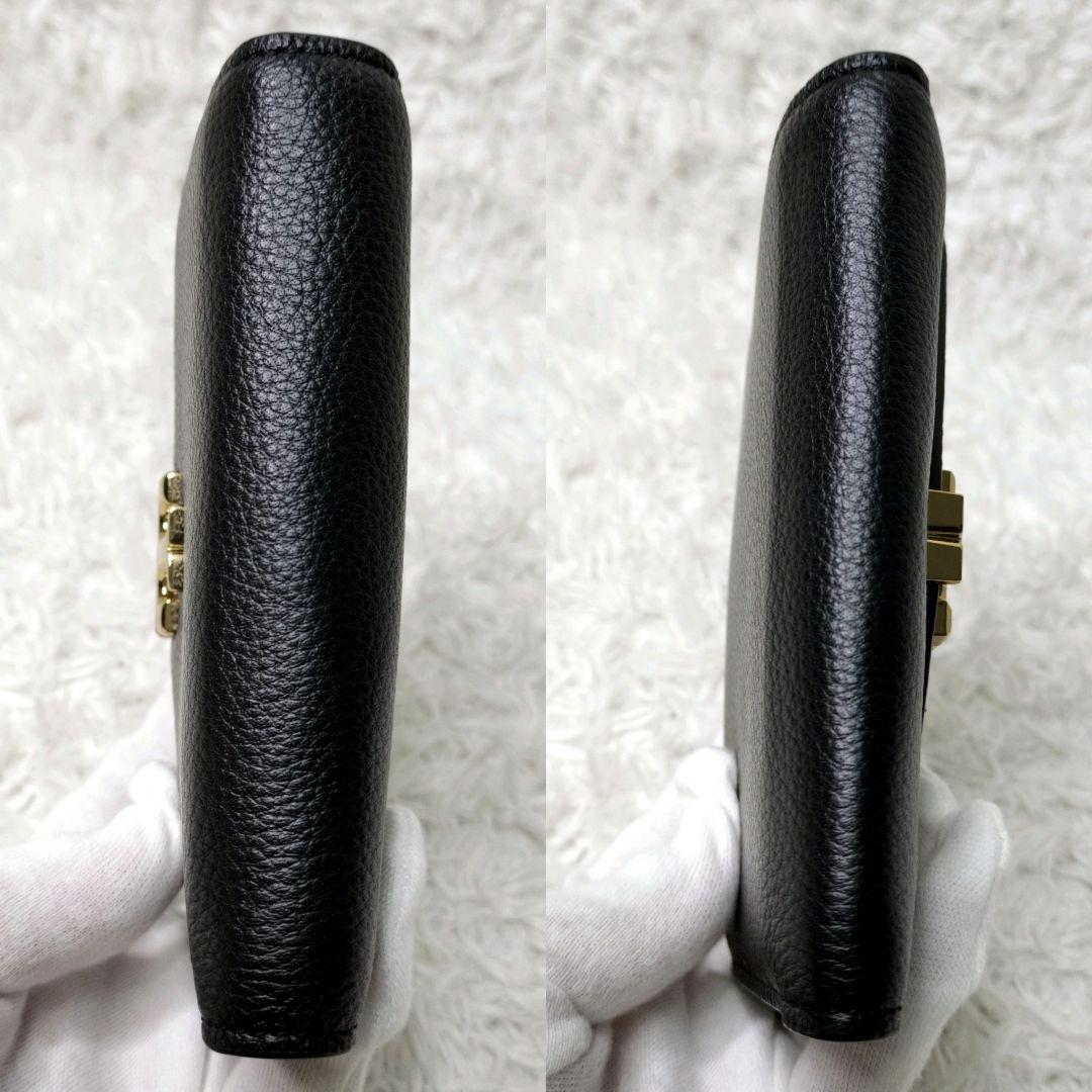 【美品✨】トリーバーチ　3つ折り財布　コンパクトウォレット　金ロゴ　レザー