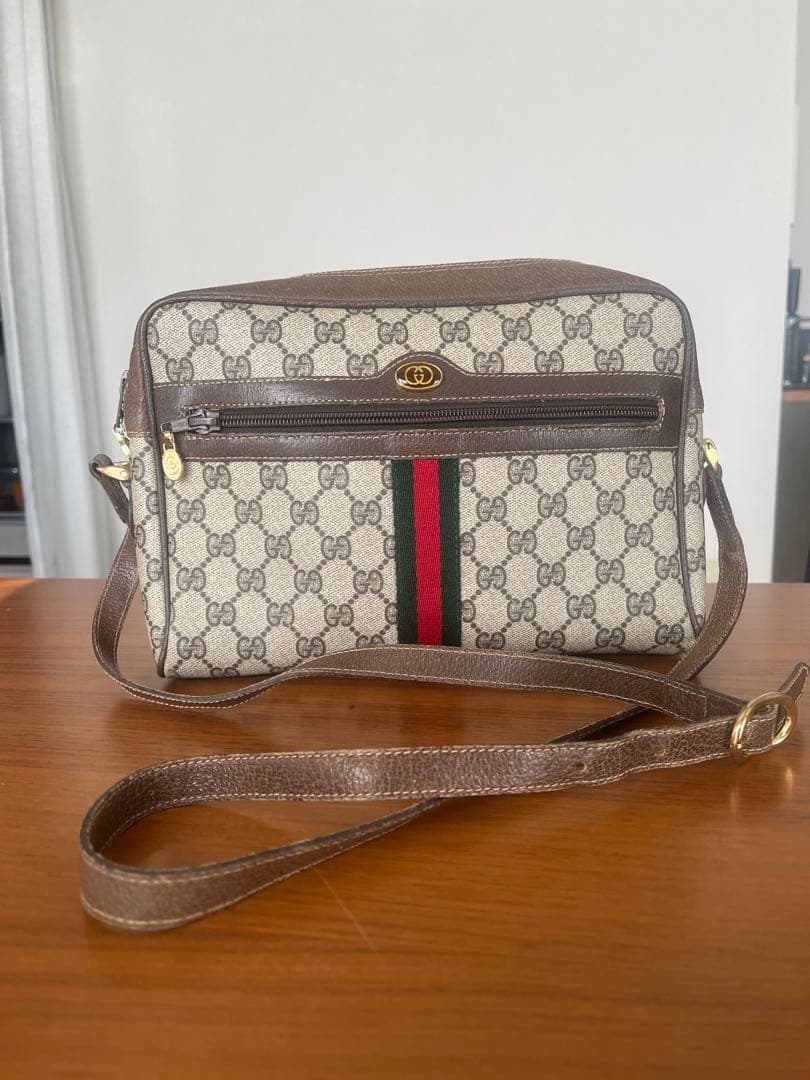 ☆yyy☆ オールド グッチ GG 総柄 レザー ショルダーバッグ