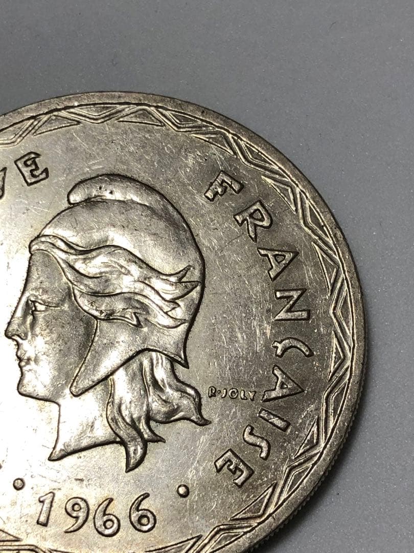 仏領ヌーヴェルゼブリード 1966年 100フラン銀貨 フランス女神