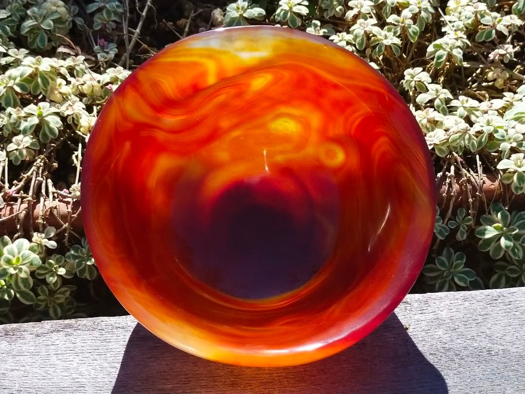 ♥瑪瑙　茶碗　φ１４０ｍｍ　桐箱付き　骨董　古玩　中国