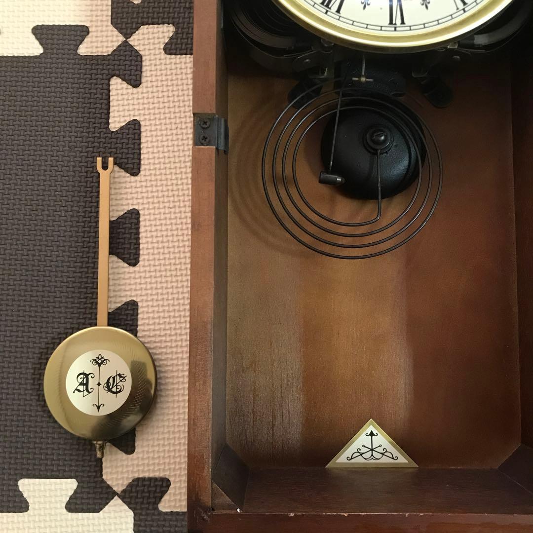 愛知時計電機　ゼンマイ式掛け時計　振り子時計　日本製　昭和レトロ