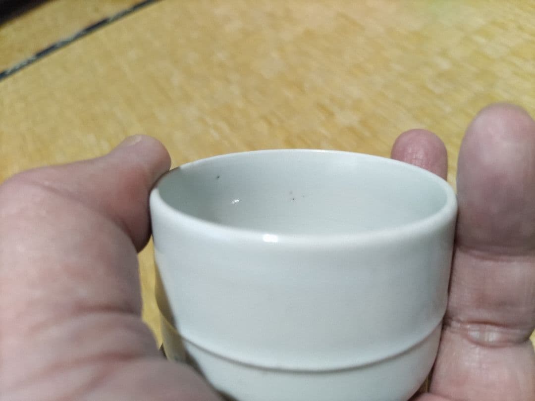 古伊万里　白磁　胴紐　小型　猪口　無傷