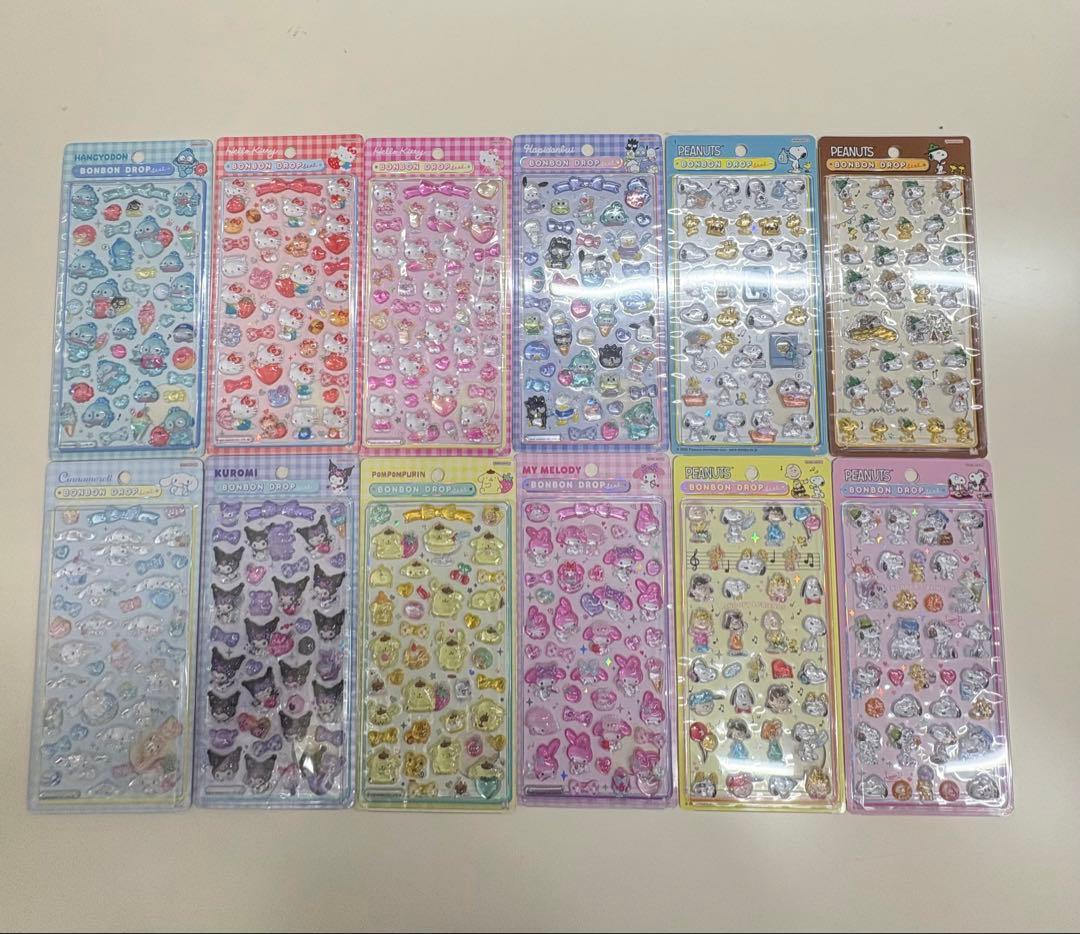 ボンボンドロップシール12枚セット　サンリオ　スヌーピー　国内正規品