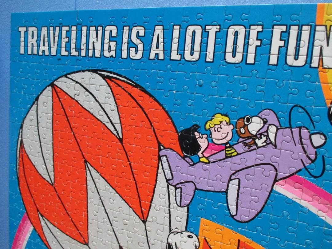 35年以上前◎スヌーピージグソーパズル1000P◎アポロ社トラベリングスヌーピー