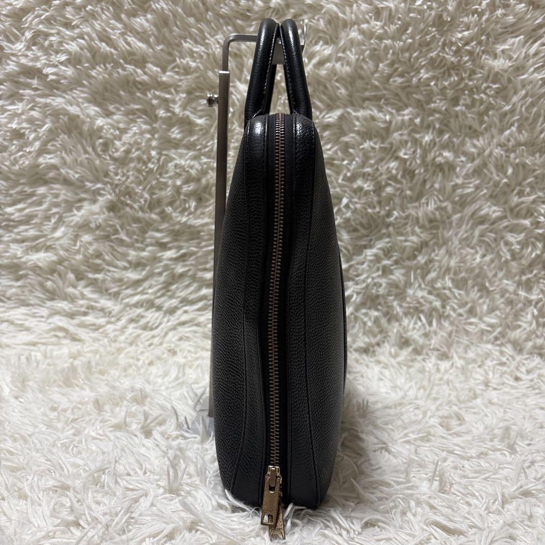 SEEKER ブリーフケース レザー シボ革 A4サイズ可 黒