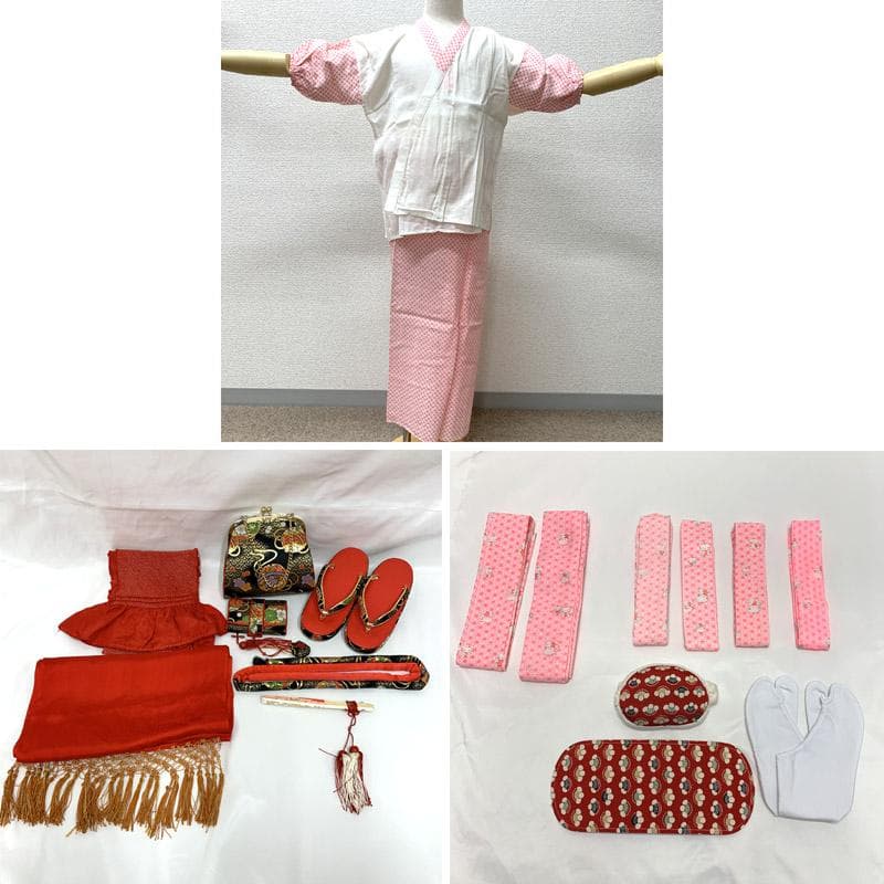 Ｋ506ag30■七五三 七歳 女児 着物&袋帯&長襦袢&小物フルセット■