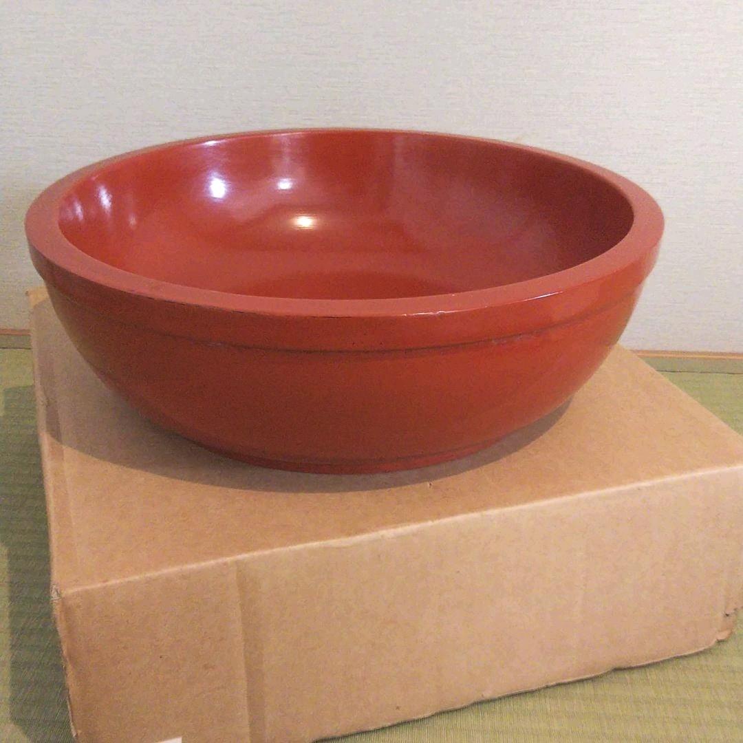 最終お値下げ◎根来　捏ね鉢　12寸　大鉢　栃くり抜き