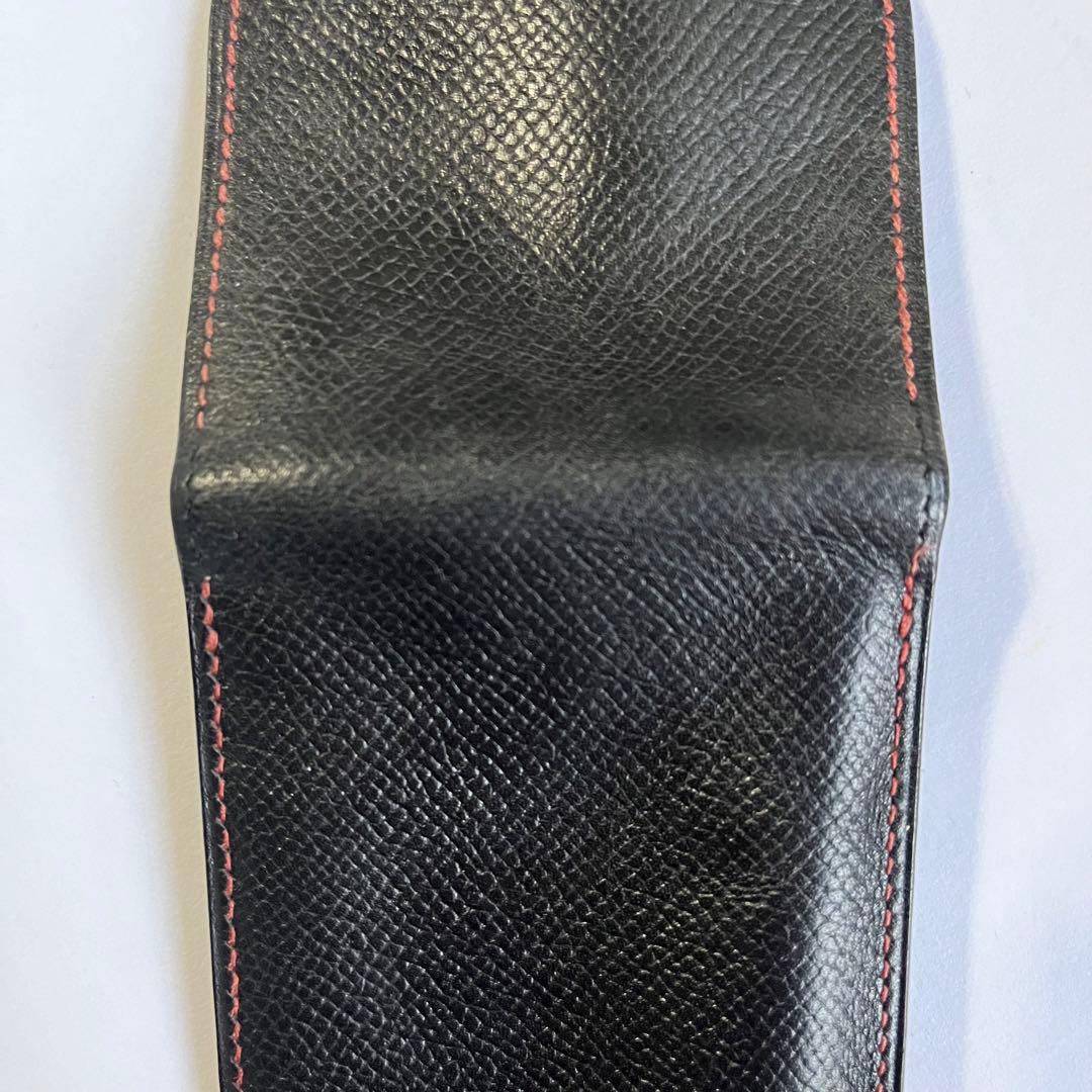 エルメス　HERMES　ペンケース　ブラック＆エンジ