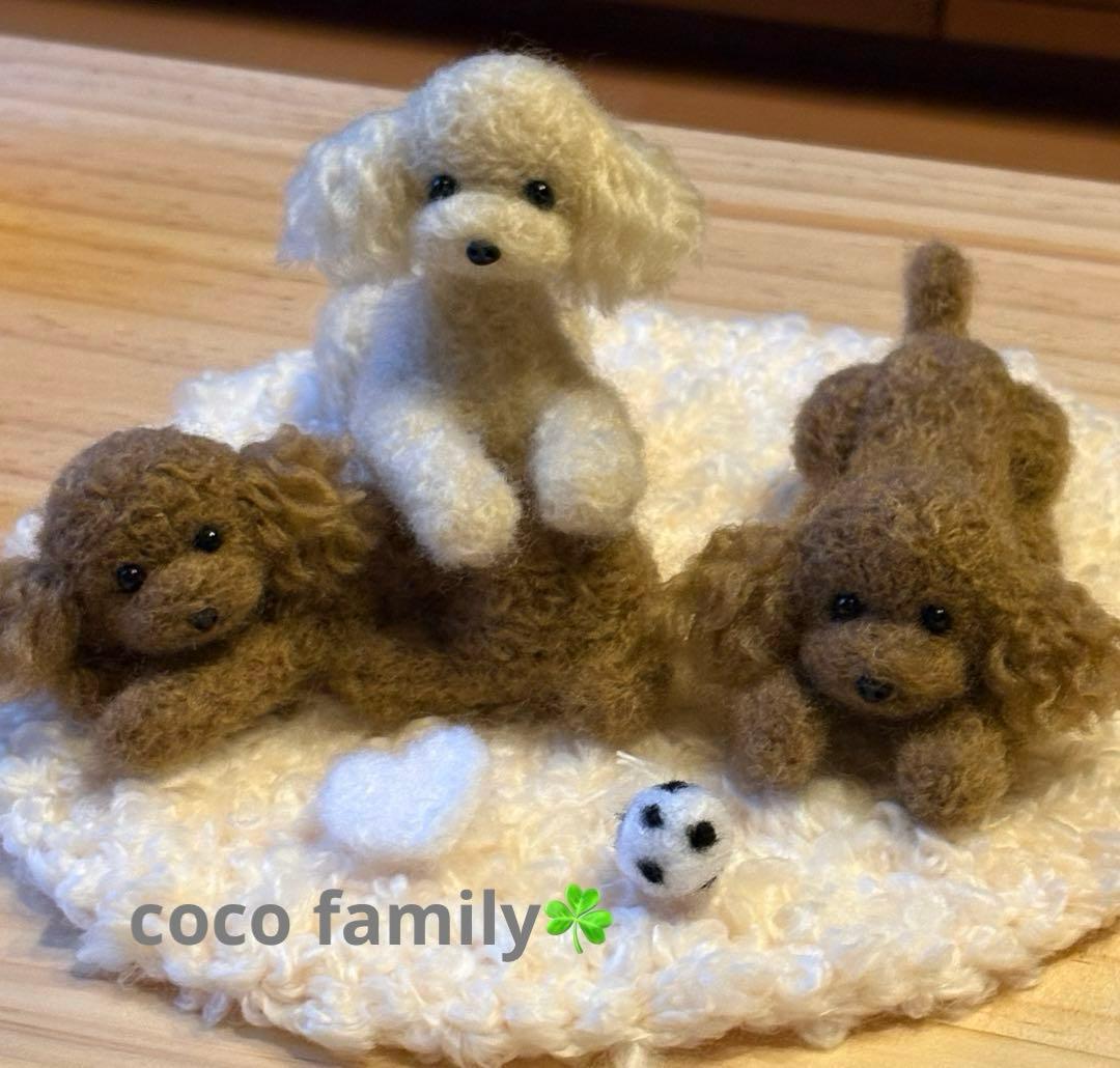 羊毛フェルト 毛糸 トイプードル（遊んだ後のリラックスタイム）❣️