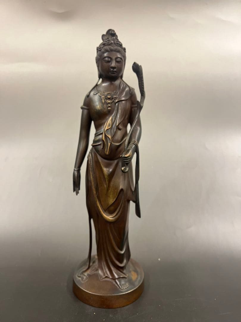 ［美品］銅製聖観音像　共箱￼高村光雲作