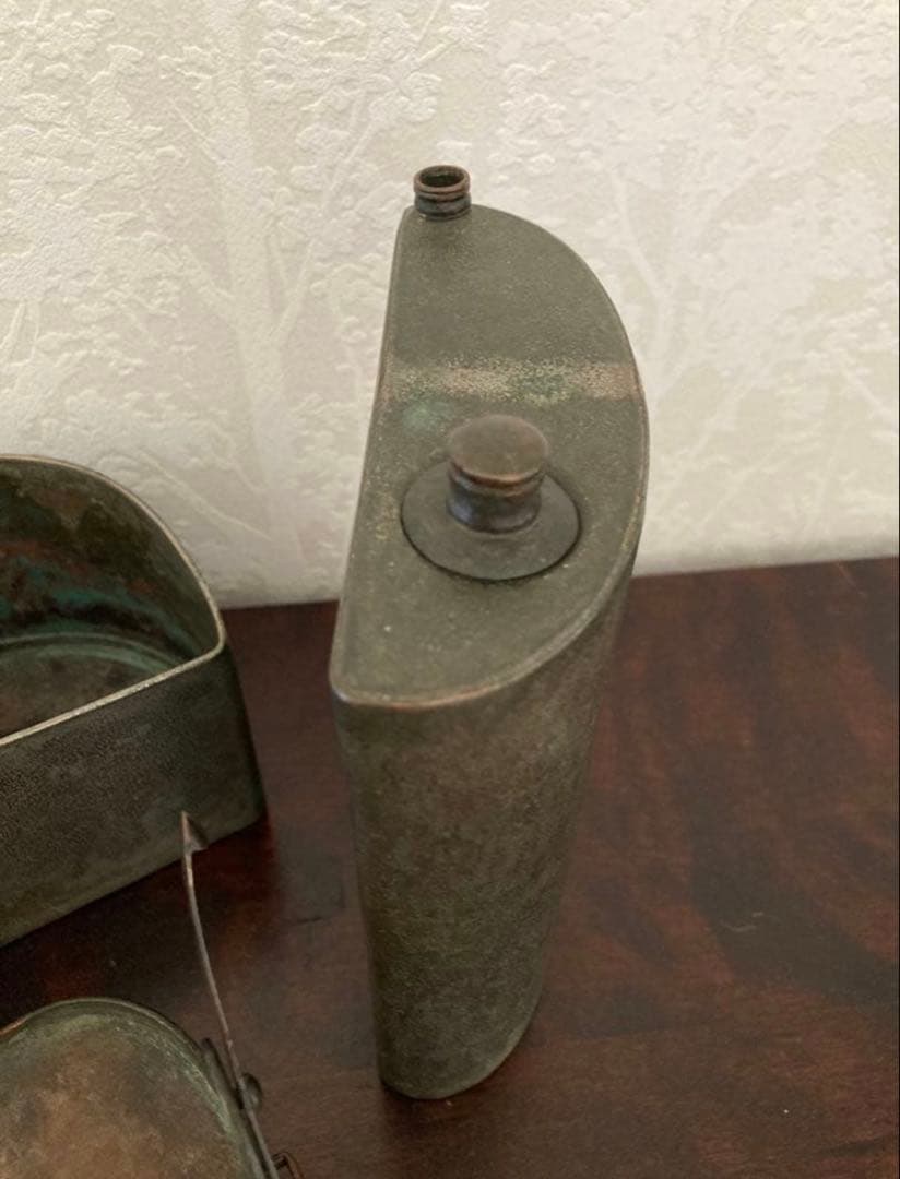 珍品 作家物 銚子 四方木瓜 お弁当箱 骨董 アンティーク雑貨 金属 美術品