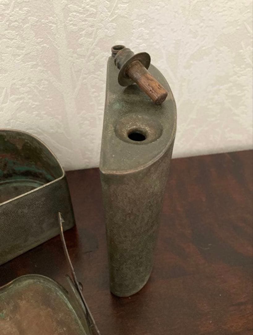 珍品 作家物 銚子 四方木瓜 お弁当箱 骨董 アンティーク雑貨 金属 美術品