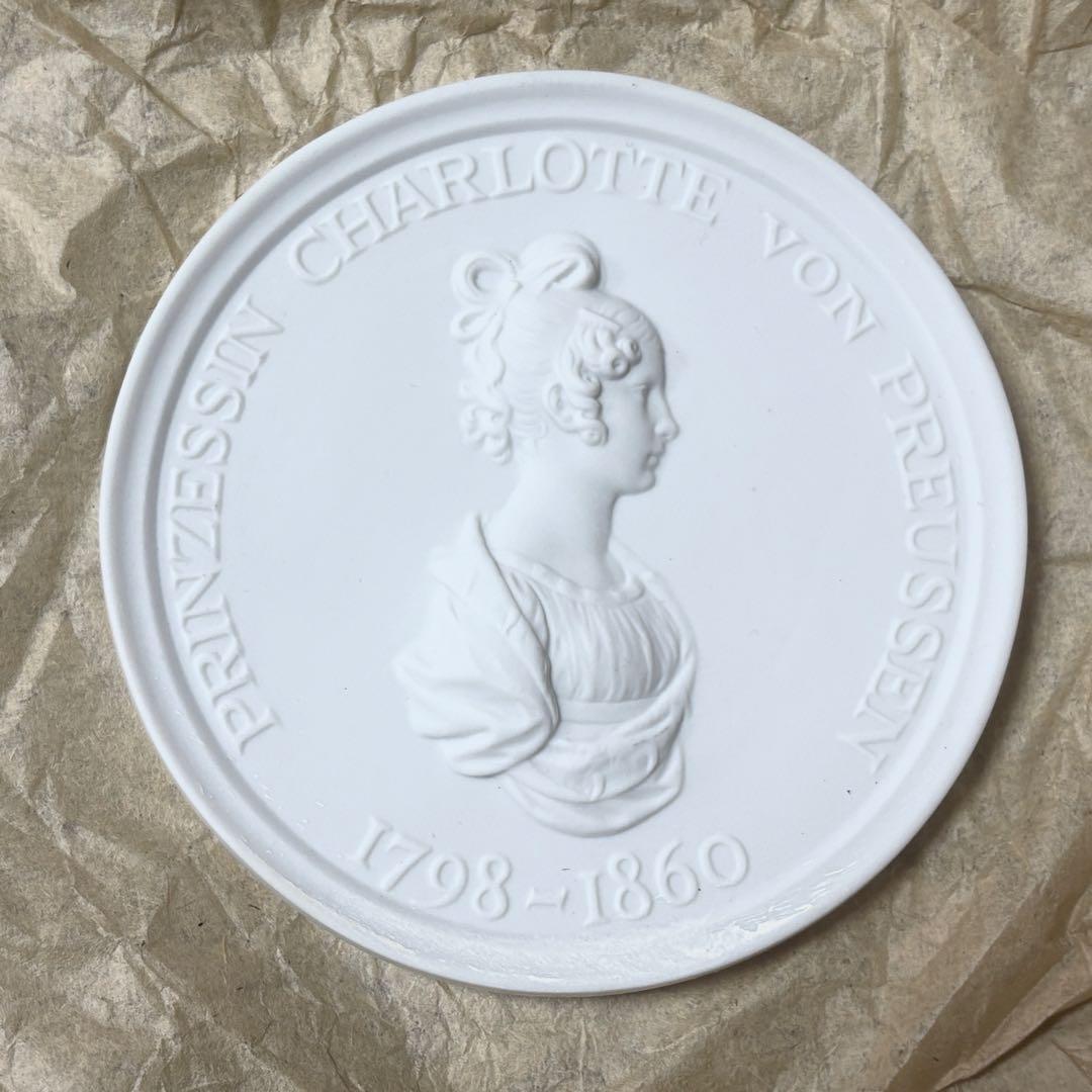 マイセン プリンセス・シャルロッテ 肖像プラークメダル レリーフ 美人横顔 陶板