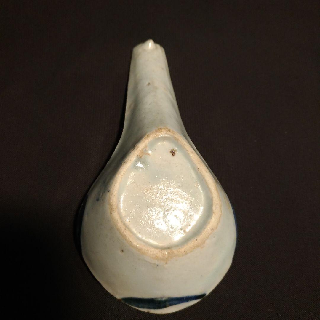 大型 清朝 青花 唐草 染付 散蓮華