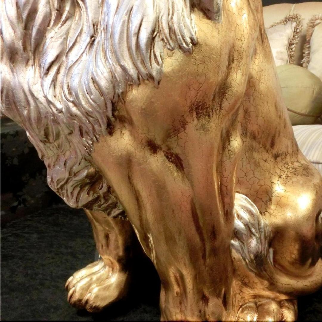 イタリア製　アニマルオブジェ　ゴールドライオン