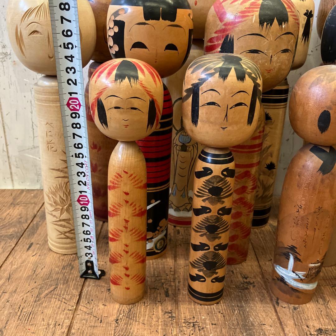 昭和レトロ 木製 こけし 小芥子 14体セット まとめ売り 日本人形 伝統工芸