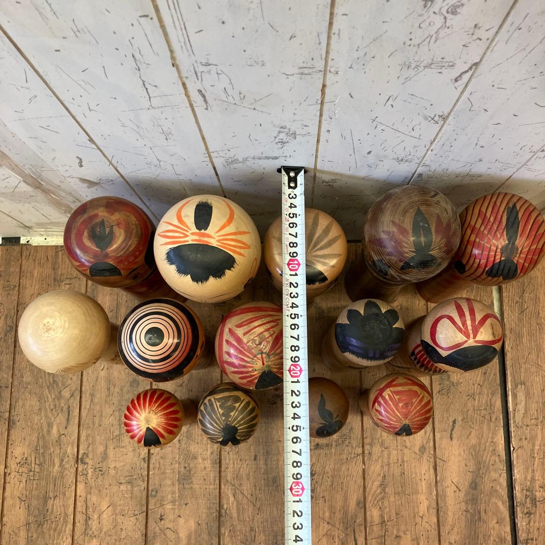 昭和レトロ 木製 こけし 小芥子 14体セット まとめ売り 日本人形 伝統工芸