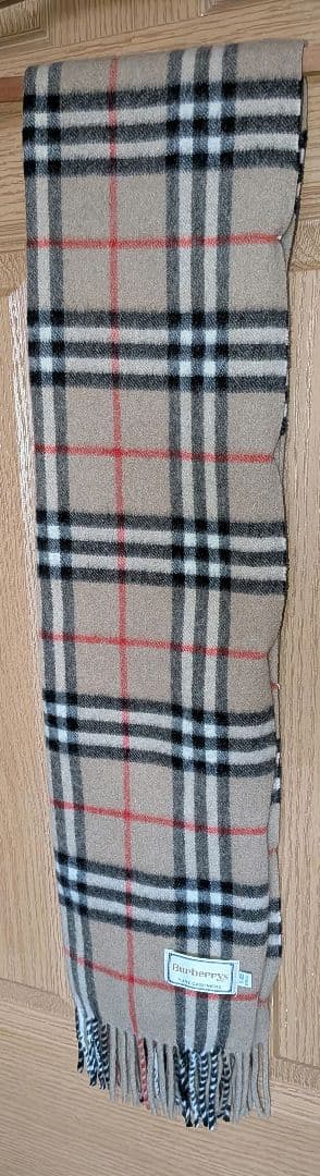 未使用　90's Burberrys カシミヤ チェックマフラー カシミヤ