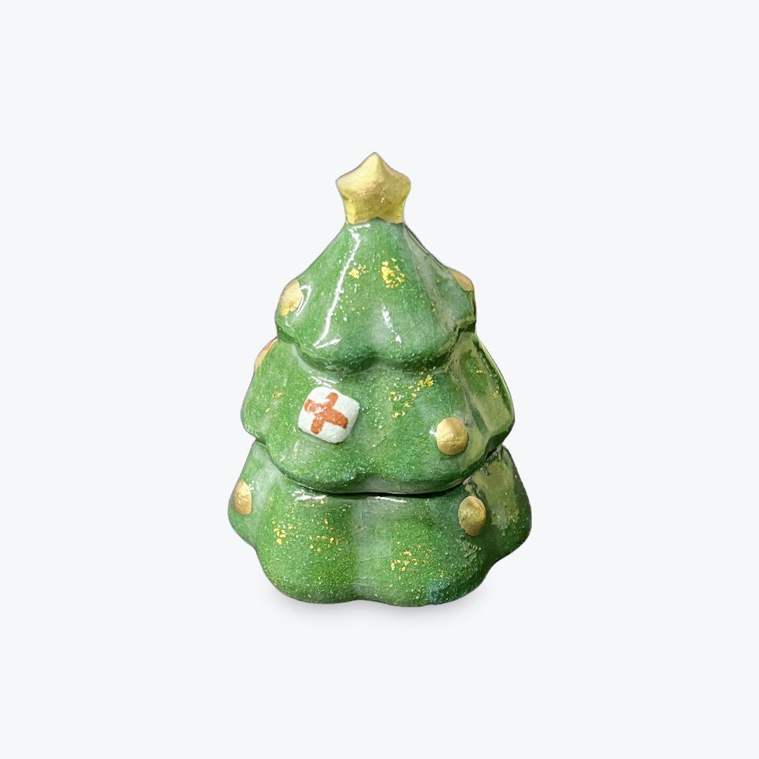 香合 クリスマスツリー　茶道具　楽入