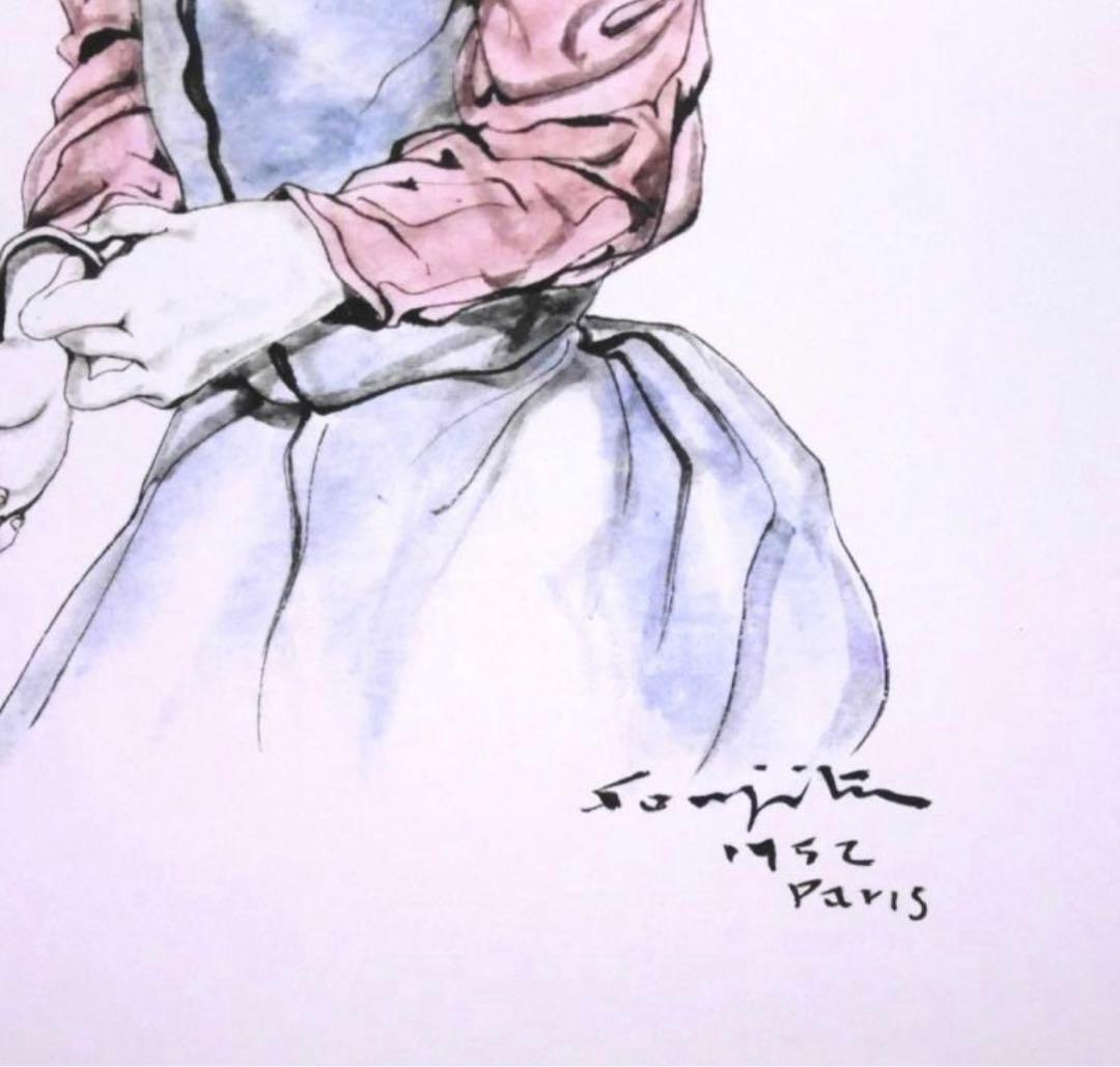 藤田嗣治 ポショワール 1952年 絵画