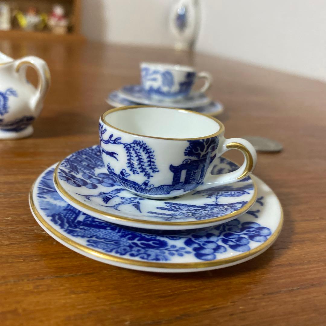 コールポート ブルー　ウィロー ミニチュア　コーヒーセット
