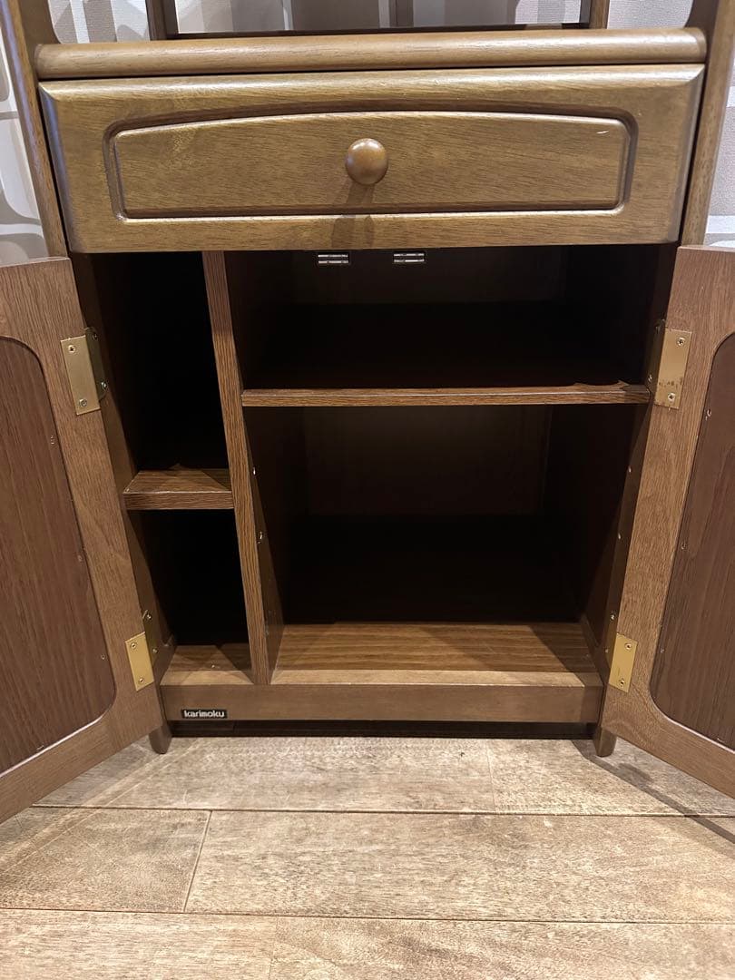極美品 karimoku カリモク 電話台 FAX台 キャビネット