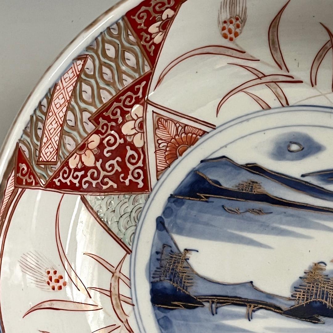 初荷 古伊万里 染付錦 山水文鉢 SN10