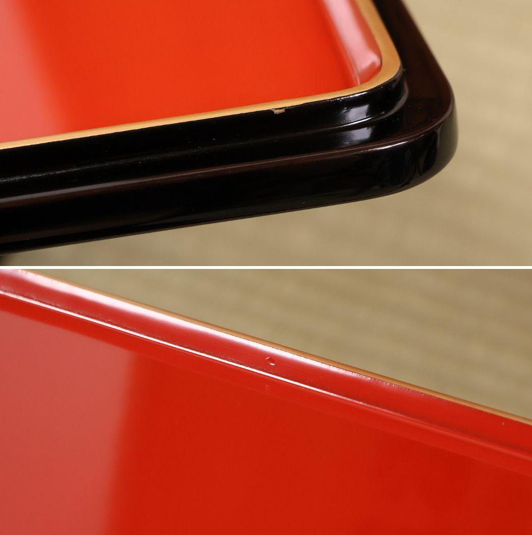 輪島塗 久保田春光堂 蔦家紋 四段重 重台 金蒔絵 黒塗 木製 重箱【MA673