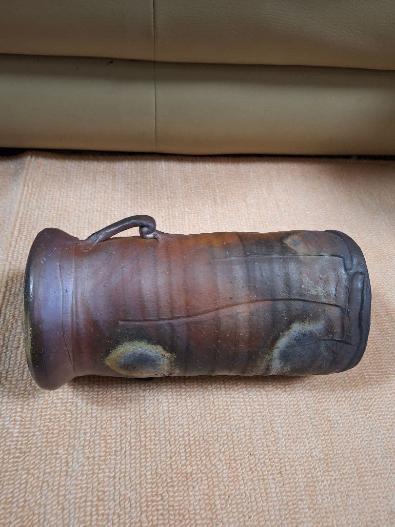 備前焼、三代目楽山、藤原　謙作、花入