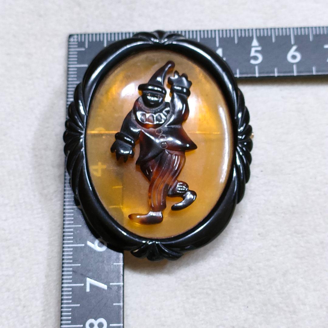 2AG75　本べっ甲鼈甲　ブローチ　ピエロ　美品稀少