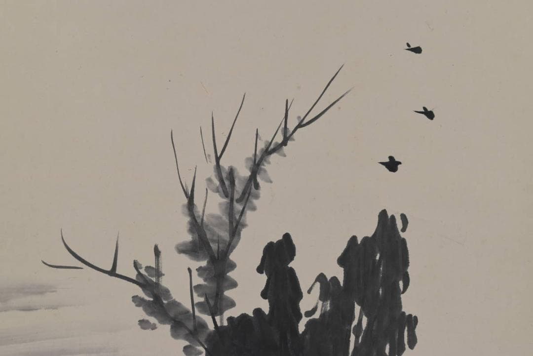 【真作】田能村直入/山水人物図/掛軸/名家伝来/AA-931