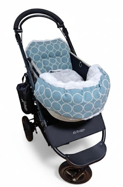 ❤３点セット❤ペットカートコンフォーター＆ライナー＆ピロー　ブルー✕ホワイト