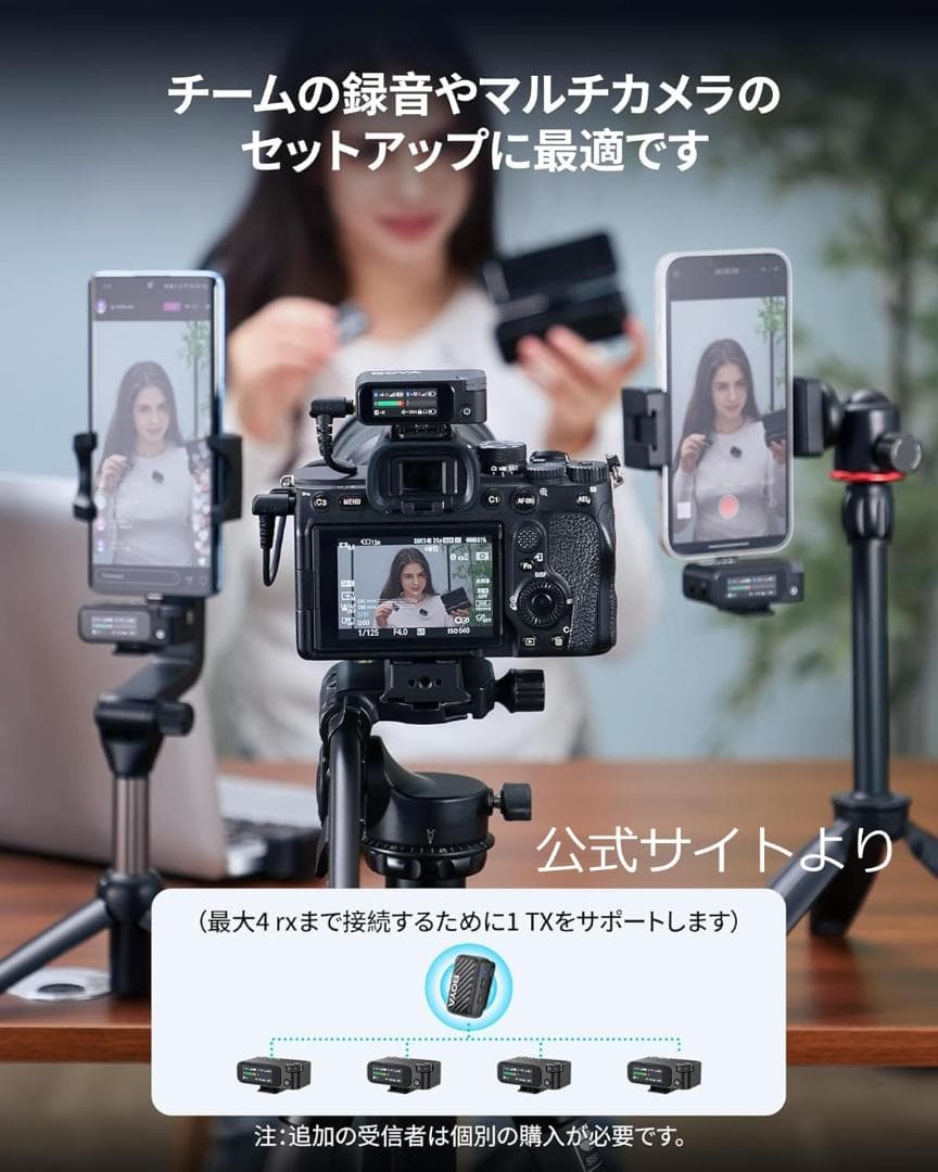 ワイヤレスピンマイク BOYAMIC2 黒 2個 充電ケース AI ノイキャン