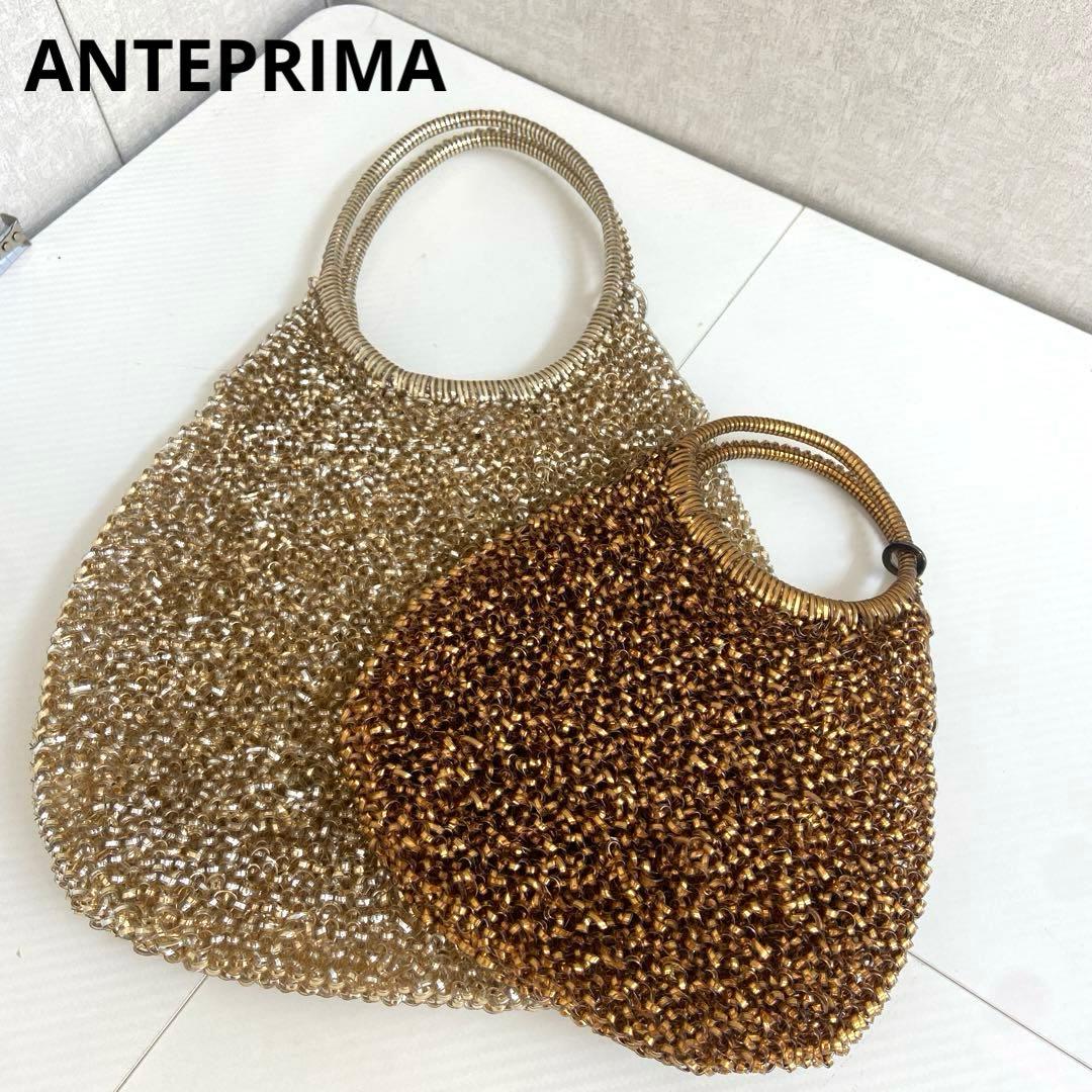 美品⭐️アンテプリマ　ワイヤーハンドバッグ　丸型　2点セット