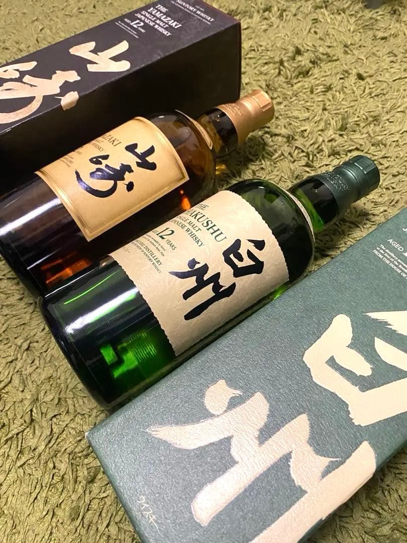 ［未開封］サントリー山崎 12年 、白州 12年 700ml 箱付き
