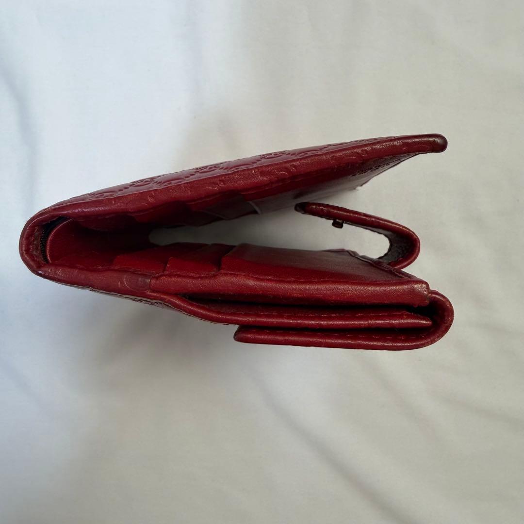 グッチ　二つ折り財布　GG　ボルドー